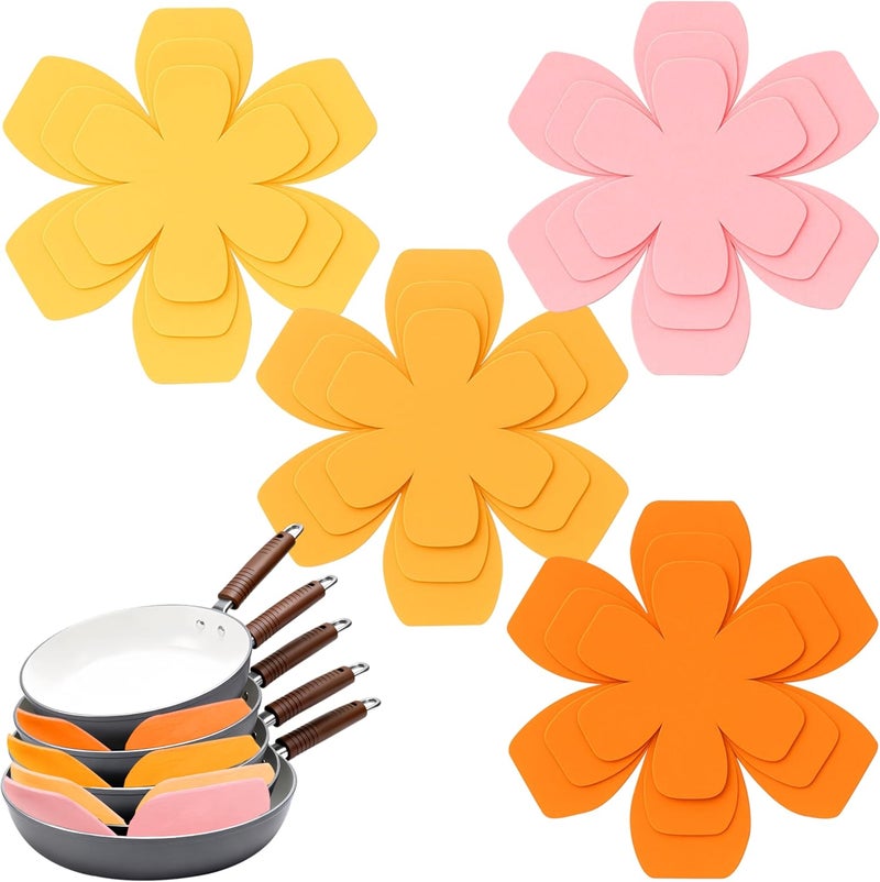 Notoke 12 PCS Pot and Pan Protectors, 4 Colors & 3 Sizes Thicker Felt Pan Protector Pads, Pot Separators for Stacking, Anti-Slip Dividers to Protect Glass Ceramic Plates Cookware from Scratching - Image 1